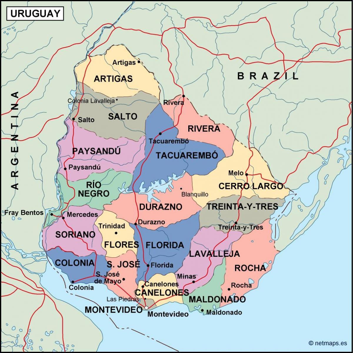 Kaart van maldonado Uruguay